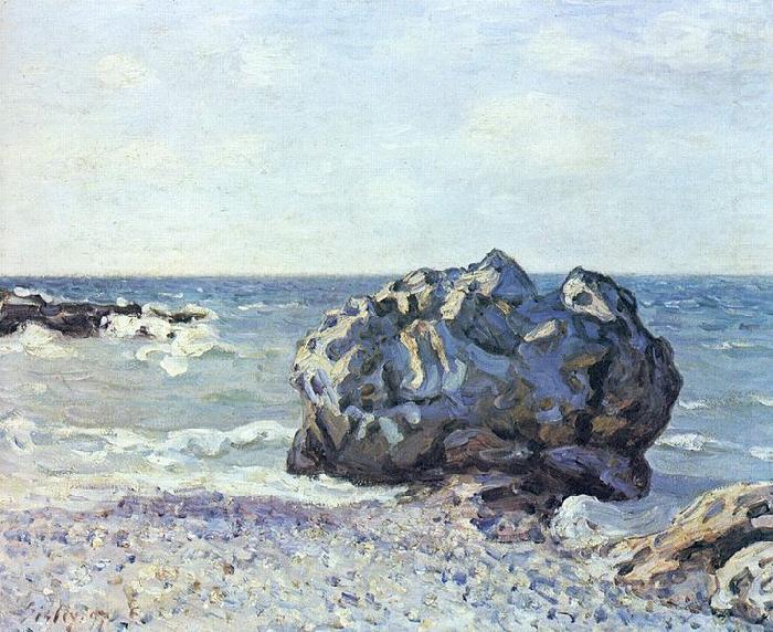 Alfred Sisley Bucht von Langland mit Felsen china oil painting image